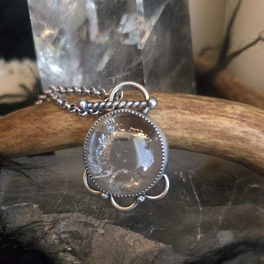 Crystal Quartz Round Dewdrop Necklace - Picture 2 of 3